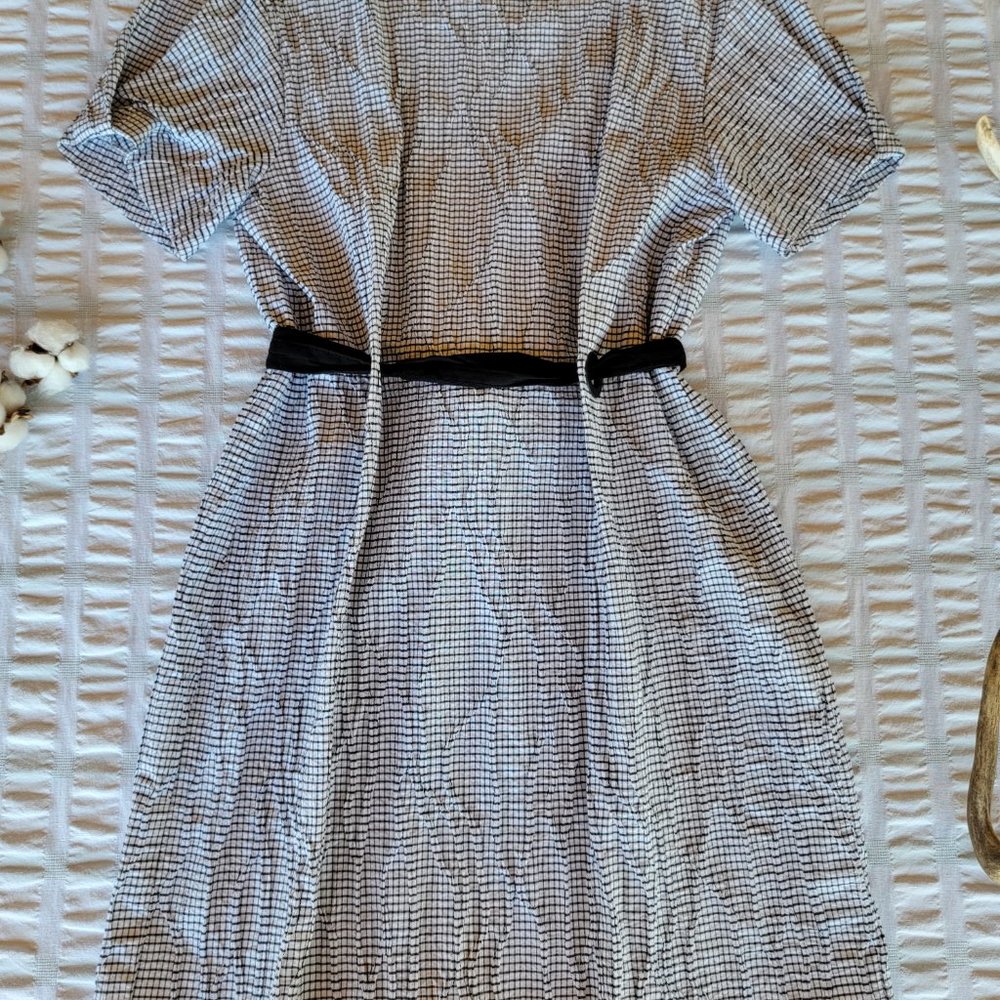 Zara Basic Textured Check Pattern Retro Dress - image 2